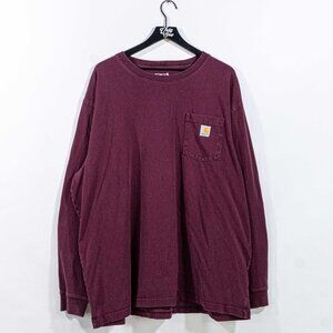 Carhartt Patch Logo Pocket T-Shirt Long Sleeve Y2K Skater